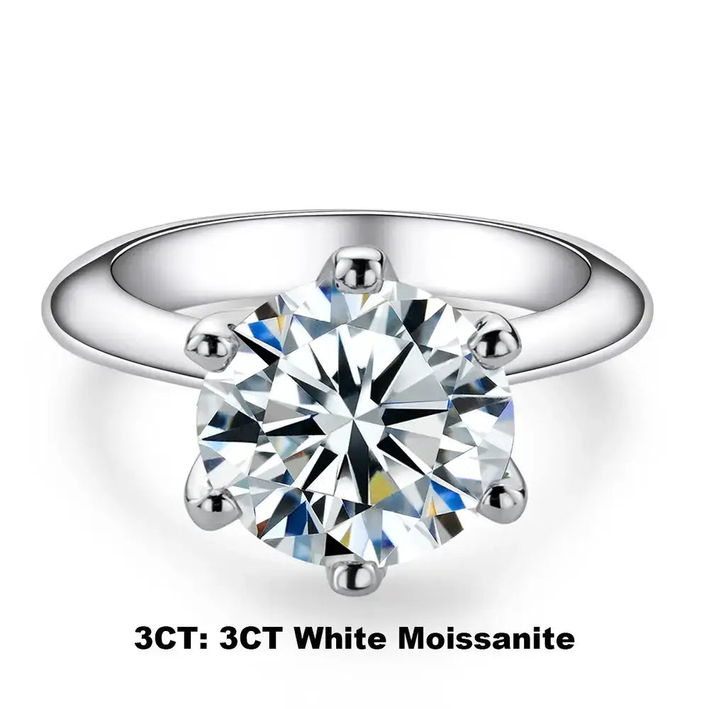 Sparkling Moissanite engagement ring in 925 sterling silver gold plated setting