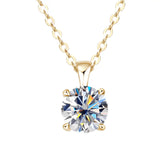 Moissanite solitaire drop necklace with diamond pendant on gold chain for elegance