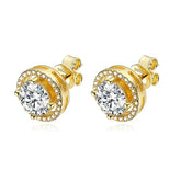 Pair of Moissanite Stud Earrings showcasing radiant elegance with round diamond accents