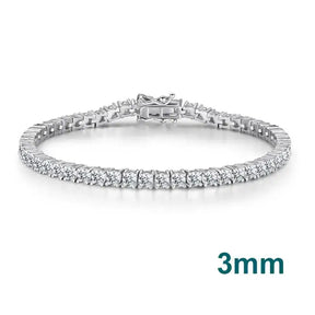 Moissanite Tennis Bracelet featuring 3mm stones set in Sterling Silver Elegance design