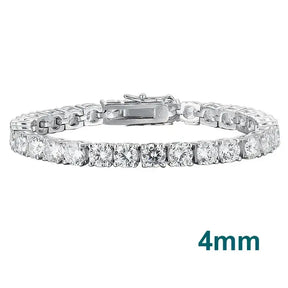 Moissanite Tennis Bracelet featuring 4mm stones in elegant 925 Sterling Silver