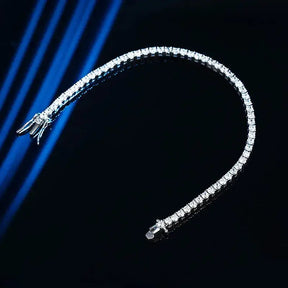 Diamond tennis bracelet featuring a curved, flexible design in Moissanite Tennis Bracelet