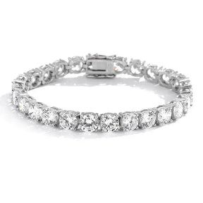 Moissanite Tennis Bracelet showcasing round brilliant cut stones in white gold elegance