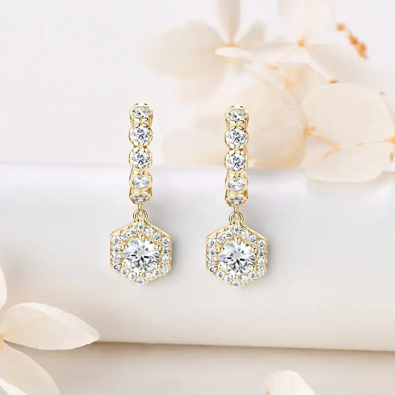 Elegant lab grown diamond drop earrings in gold settings for stylish women’s hoop earrings