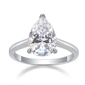 Pear Cut Moissanite Diamond Ring in White Gold showcasing timeless elegance and beauty