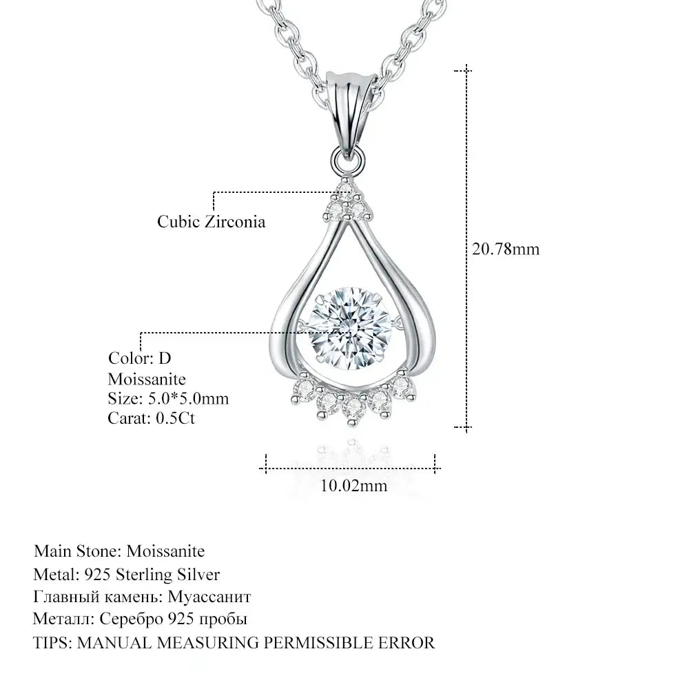 Teardrop-shaped lab grown diamond pendant in sunflower design with cubic zirconia accents