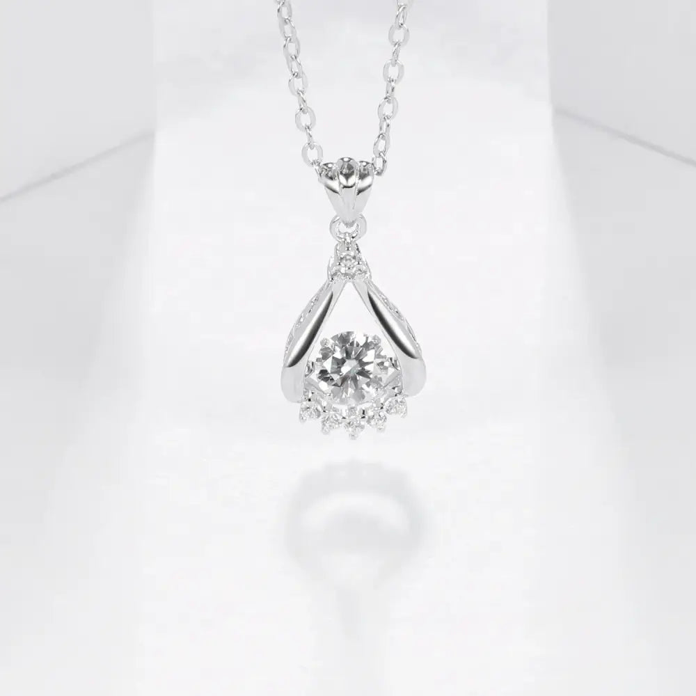 Pear Shape 0.5 Carat Lab Grown Diamond Pendant in Sunflower Design with teardrop setting