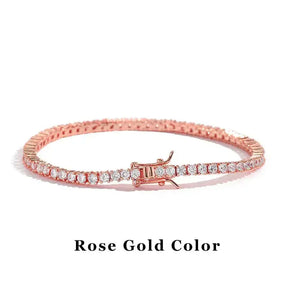 Rose gold tennis bracelet with small diamonds from Telles Jewelry, featuring Moissanite Diamante 2mm