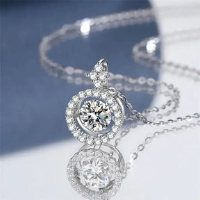 Sparkling diamond pendant necklace from Real Moissanite Jewelry Set in beating heart design