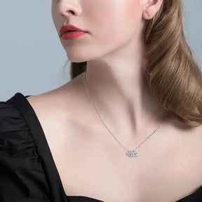 Delicate silver necklace featuring a Moissanite diamond pendant for timeless elegance