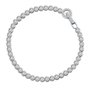 Diamond tennis bracelet in white metal, a stunning sterling silver bracelet option