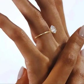 Diamond engagement ring on hand showcasing S925 Sterling Silver Solitaire design