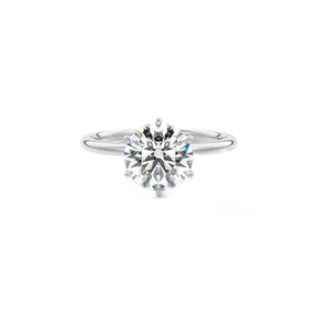 Diamond solitaire engagement ring in S925 sterling silver with round brilliant cut stone