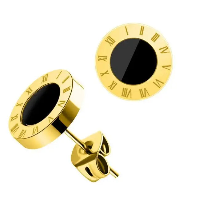 Stainless Steel Rings – Elegant Gold Finish - Gold Color - Earring-Steel 03