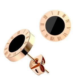 Stainless Steel Rings – Elegant Gold Finish - Rose Gold Color - Earring-Steel 03