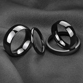 Titanium Wedding Band Rings Black – Durable & Sleek Design - Rings-Titanium 04