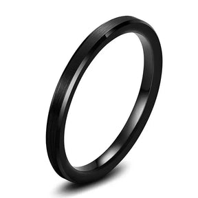 Tungsten Carbide Ring Silver Wedding Band with Brushed Finish - Rings-Tungsten 29